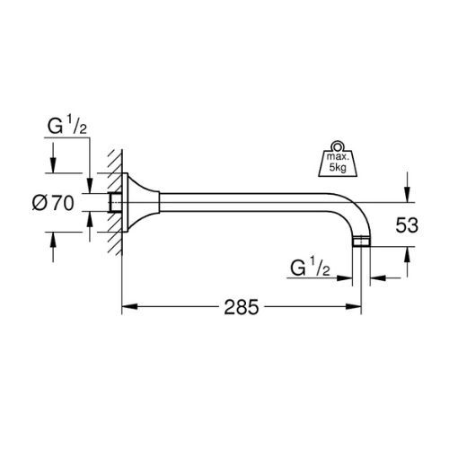 Ống nối bát sen Grohe 27986IG0
