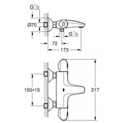 Bộ trộn ổn nhiệt nổi GRT 1000 34155003