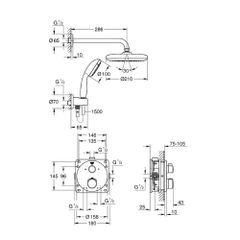 Bộ sen âm tường ổn nhiệt Tròn tempesta 210