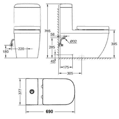 Bồn cầu 1 khối Eurosmart 39119001