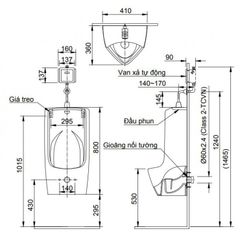 Tiểu nam INAX U 411V treo tường