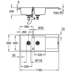 Chậu bếp composite K500-80 31647AP0
