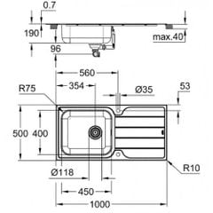 Chậu bếp AISI 304 K500 31563SD1
