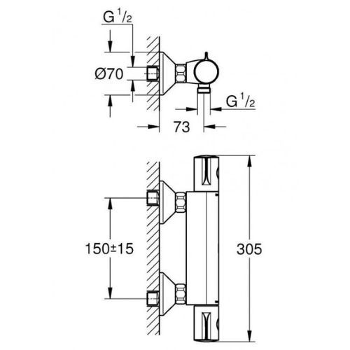 Vòi trộn nóng lạnh GRT 800 34558000