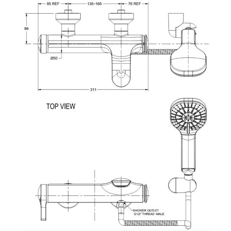 WF-6811 Vòi Sen Tắm Nóng Lạnh American Standard IDS