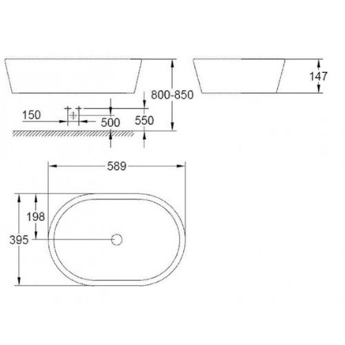 Chậu Eurocosmo 600 x 395 x 147mm 39122001