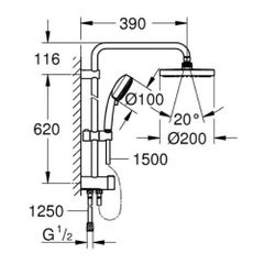 Bộ sen tắm và bộ chuyển NTPCosmo 200 27394002
