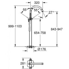 Cây xả bồn tắm đứng Grandera IG0 23318IG0