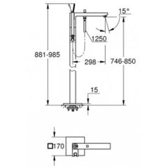 Vòi tắm đặt sàn Eurocube Joy 23667001