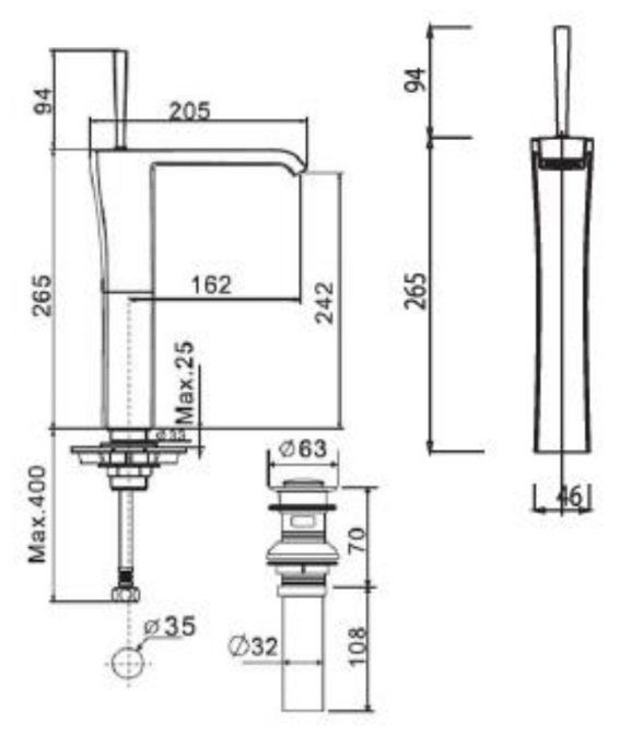 WF-0603 Vòi Lavabo American Standard Nobile Nóng Lạnh Thân Cao