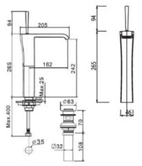 WF-0603 Vòi Lavabo American Standard Nobile Nóng Lạnh Thân Cao