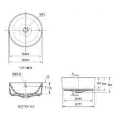 0509-WT Chậu rửa tròn đặt bàn Acacia E