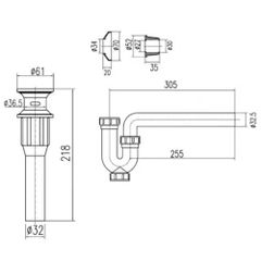 Bộ Xả Lavabo INAX A-325PS Bằng Nhựa