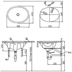 Chậu Rửa Lavabo Âm Bàn AL-2293V Inax