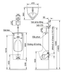 Bồn Tiểu Nam AU-411V Inax