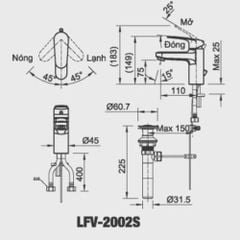 Vòi Chậu Lavabo Inax LFV-2002S Nóng Lạnh