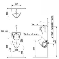 Bồn Tiểu Nam U-440V Inax