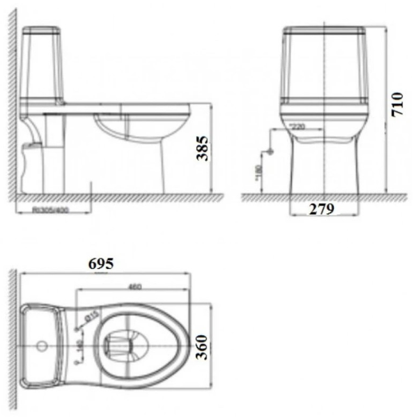 Bồn cầu American Standard VF-1858S2 và nắp rửa SLIM00001-WT