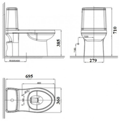 Bàn cầu American Standard VF-1858S2 và nắp rửa SLIM00001-WT