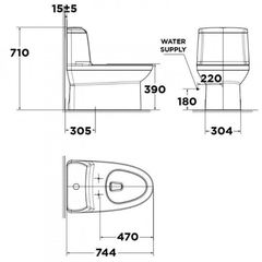 Bồn cầu điện tử American Standard WP-1830PL + nắp rửa WP-7SL1