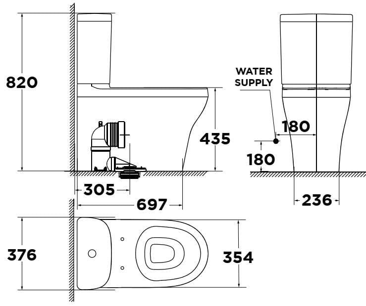 Bộ cầu 02 khối American Standard Cygnet 2309-WT