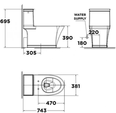 Bồn cầu American Standard Kastello WP-2025PR + Nắp rửa