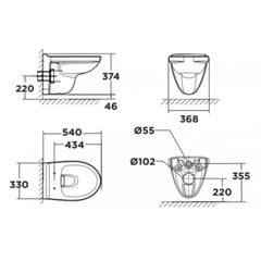 WP-2207 Bồn cầu treo tường Compact Codie