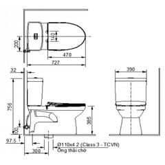 Bàn cầu 2 Khối INAX C-504VAN-2