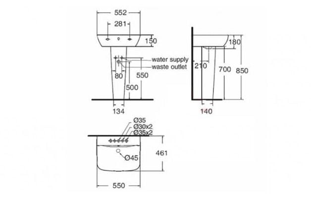 Chân chậu treo tường American Standard WP-F712
