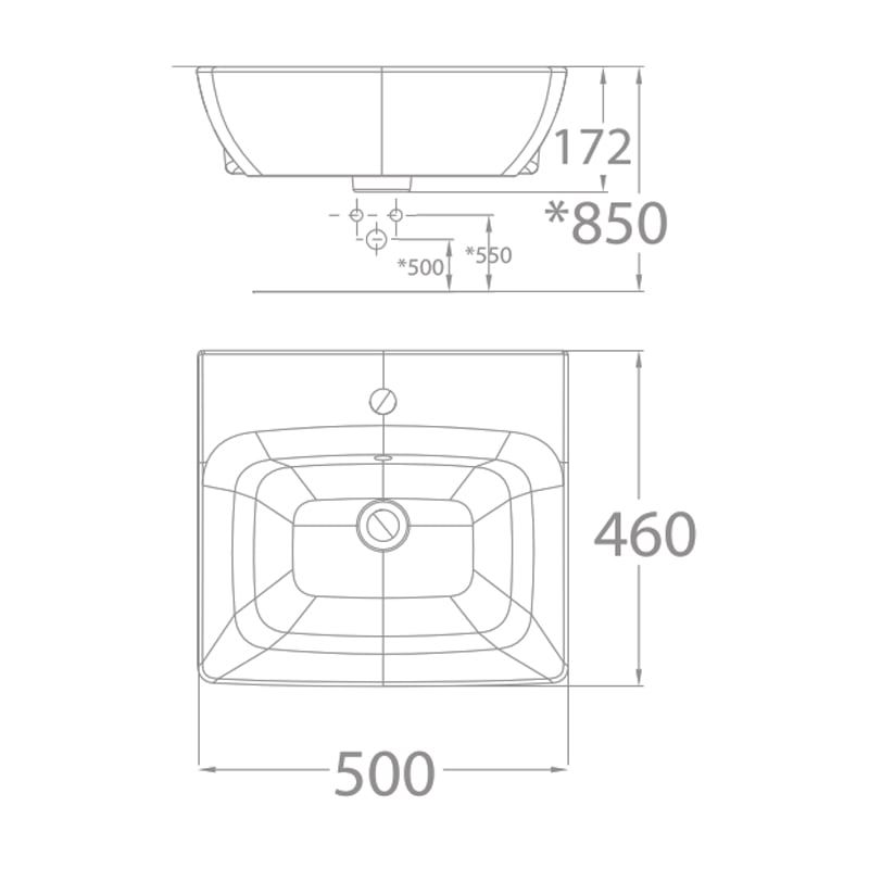 Chậu đặt nửa bàn Milano WP-F301