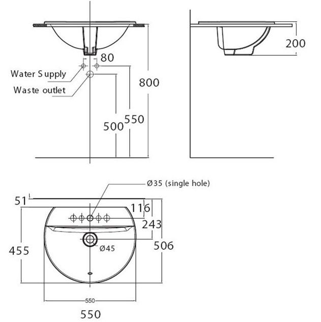 Chậu rửa đặt bàn Concept Sphere 0452-WT