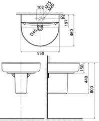 0553-WT Chậu rửa treo tường Concept