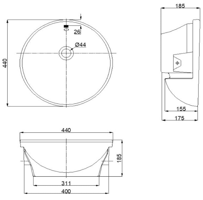 Chậu rửa đặt nửa bàn American Standard VF-0333