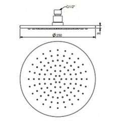 FFASS036 Đầu sen phun mưa tròn 250mm