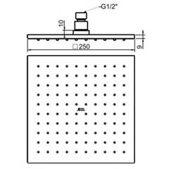 FFASS038 Đầu sen phun mưa vuông 250mm