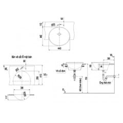 Chậu Rửa Lavabo Bán Âm Inax L-333V Hình Tròn