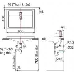 Chậu Rửa Lavabo Đặt Bàn INAX AL-2397VEC 3 Lỗ