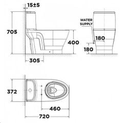 VF-1808TSW Bồn Cầu 1 Khối American Standard Nắp Rửa Cơ