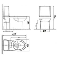 VF-1858PR Bộ cầu Cozy với nắp điện tử Pristine Star