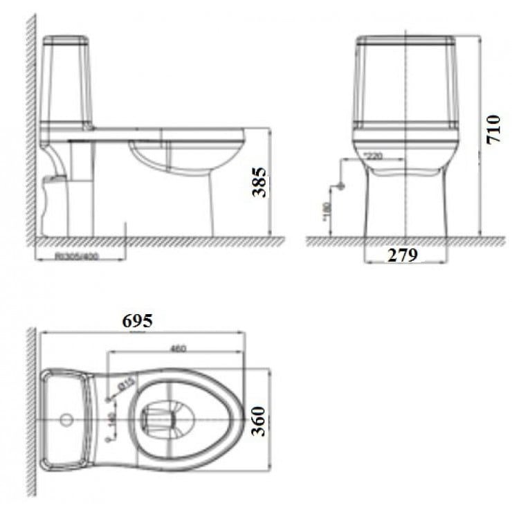 VF-1858S Bộ cầu Cozy với nắp rửa Slim