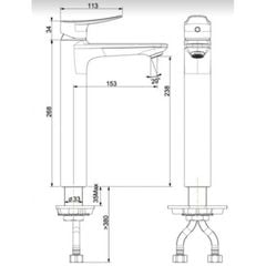 WF-0902 Vòi chậu cổ cao Milano