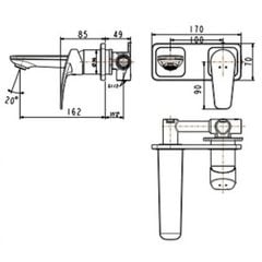 WF-0904 Vòi chậu âm tướng Milano