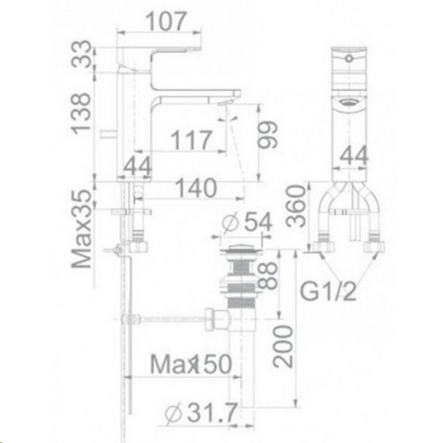 WF-1301MB Vòi Lavabo American Standard Nóng Lạnh Màu Đen