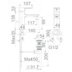 WF-1301MB Vòi Lavabo American Standard Nóng Lạnh Màu Đen