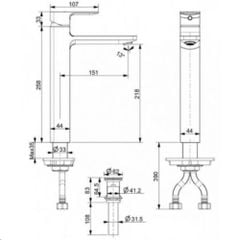 WF-1302MB Vòi Lavabo American Standard Nóng Lạnh Màu Đen Acacia E