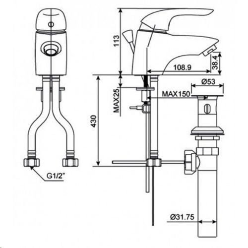 WF-1501 Vòi Chậu 01 lỗ Saga