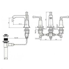 WF-1603 Vòi Chậu 03 Lỗ Kastello
