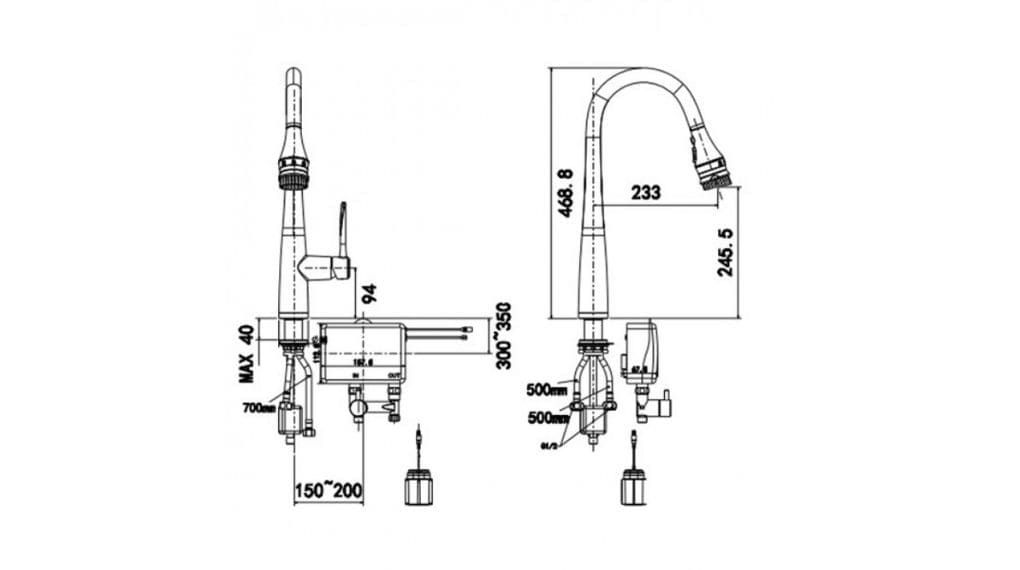 WF-5644 Vòi Bếp Cảm Ứng Với Đầu Phun