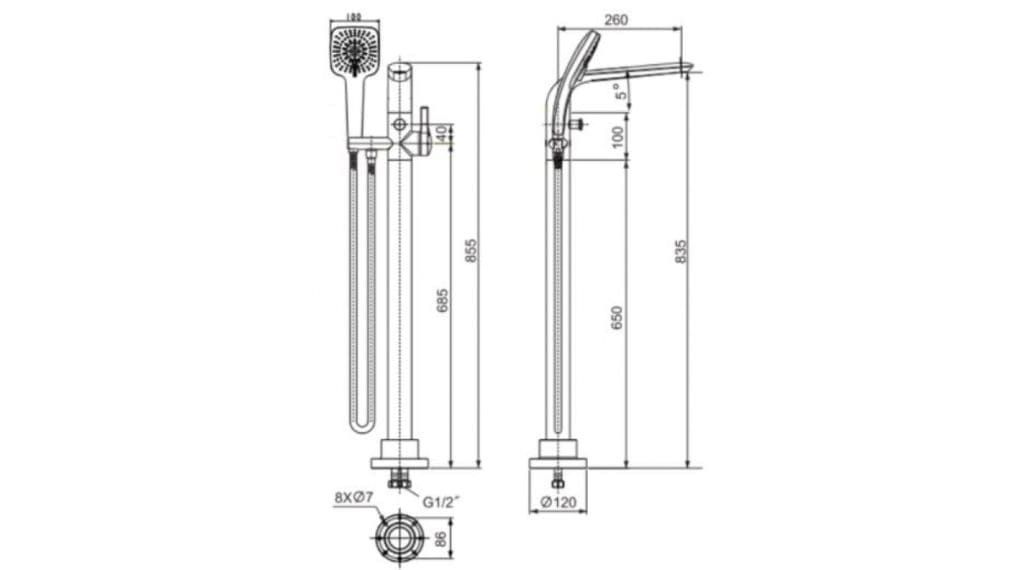WF-6816 Vòi Bồn Tắm Đặt Sàn IDS