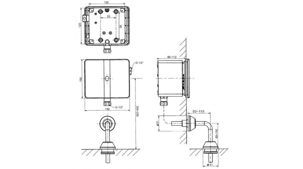 WF-8604 Van Xả Cảm Ứng Tiểu Âm Tường